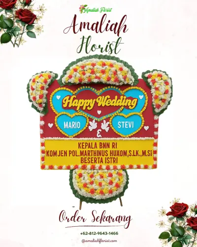 Karangan Papan Bunga Pernikahan di Cisurupan